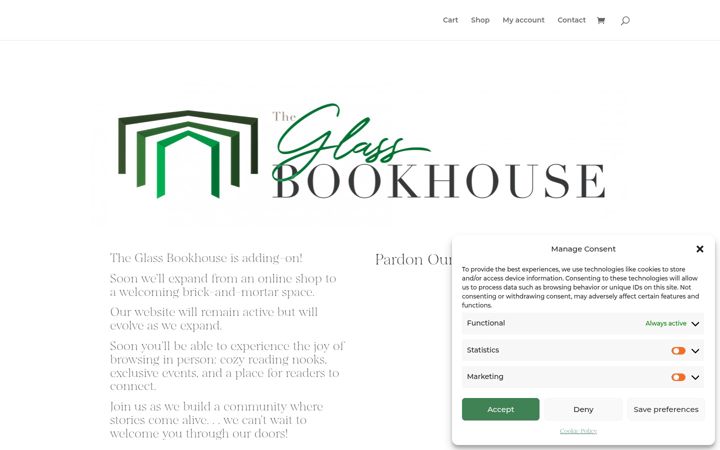 Screenshot of glassbookhouse.com