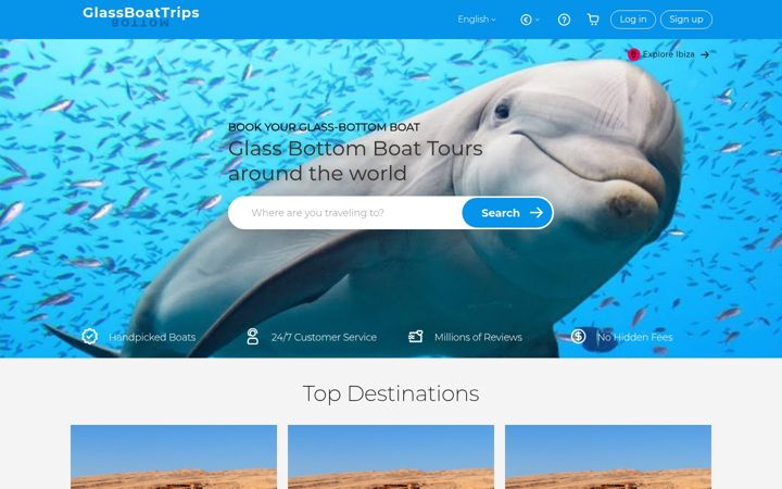 Screenshot of glassbottomboattrips.com