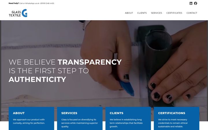 Screenshot of glasscotextile.com
