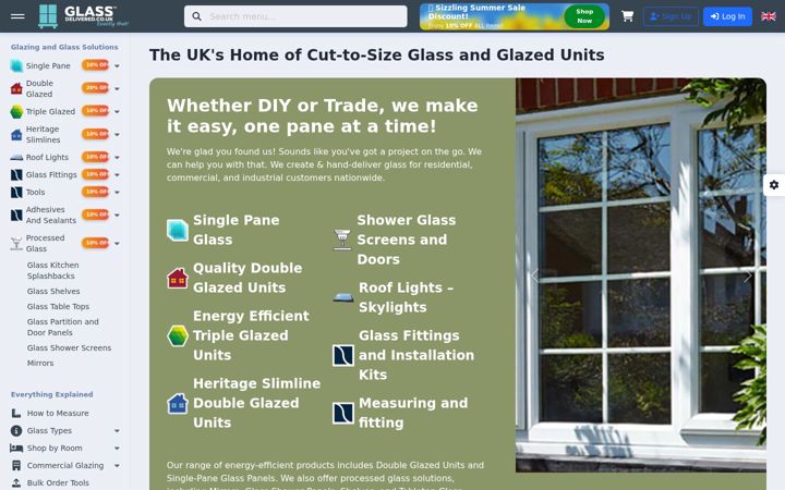 Screenshot of glassdelivered.co.uk