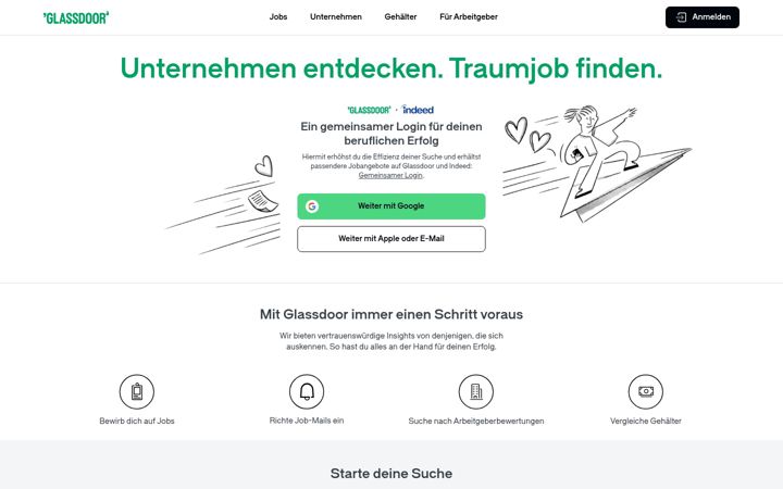 Screenshot of glassdoor.ch