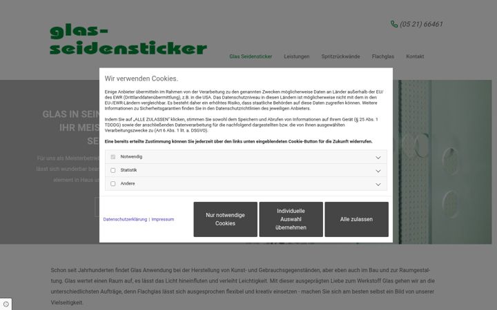 Screenshot of glasseidensticker.de