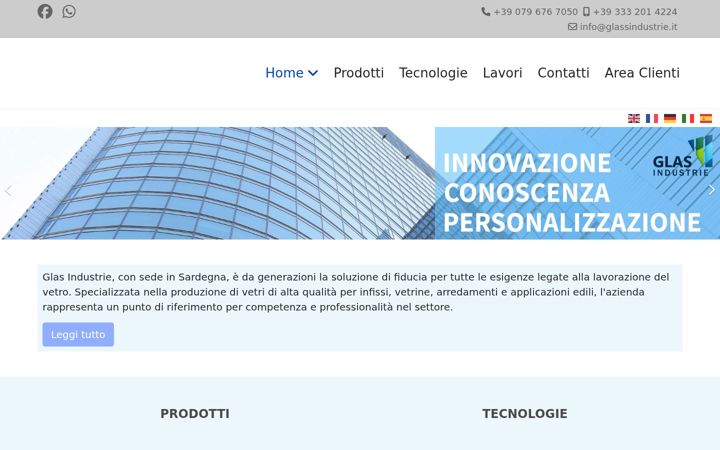 Screenshot of glassindustrie.it