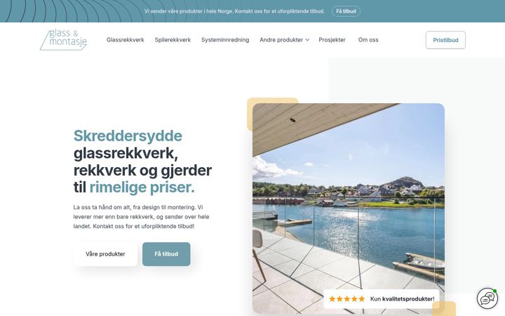 Screenshot of glassogmontasje.no