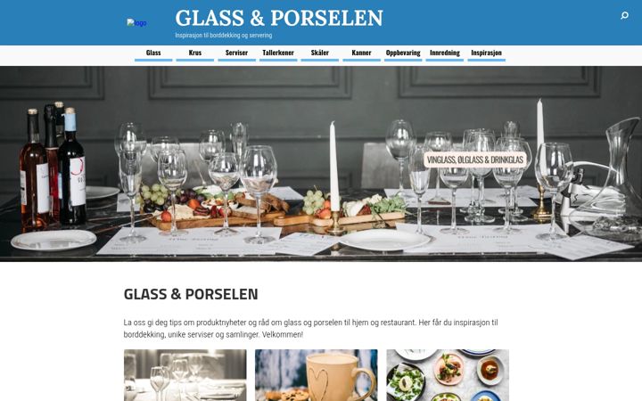 Screenshot of glassogporselen.no
