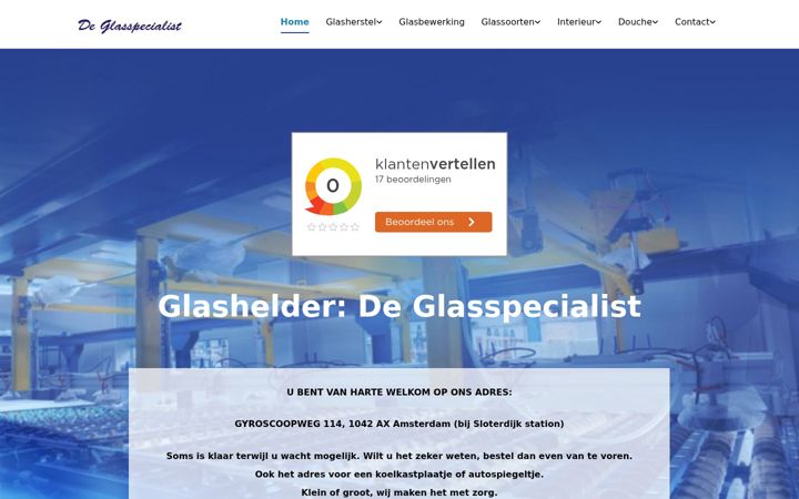 Screenshot of glasspecialist.nl