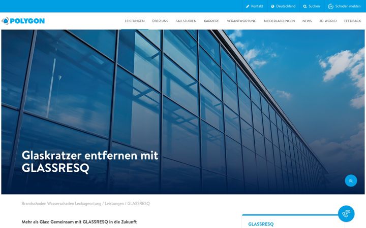 Screenshot of glassresq.de