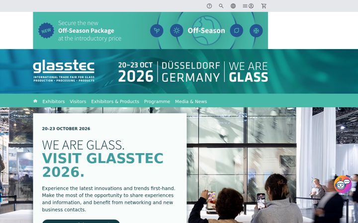 Screenshot of glasstec-online.com
