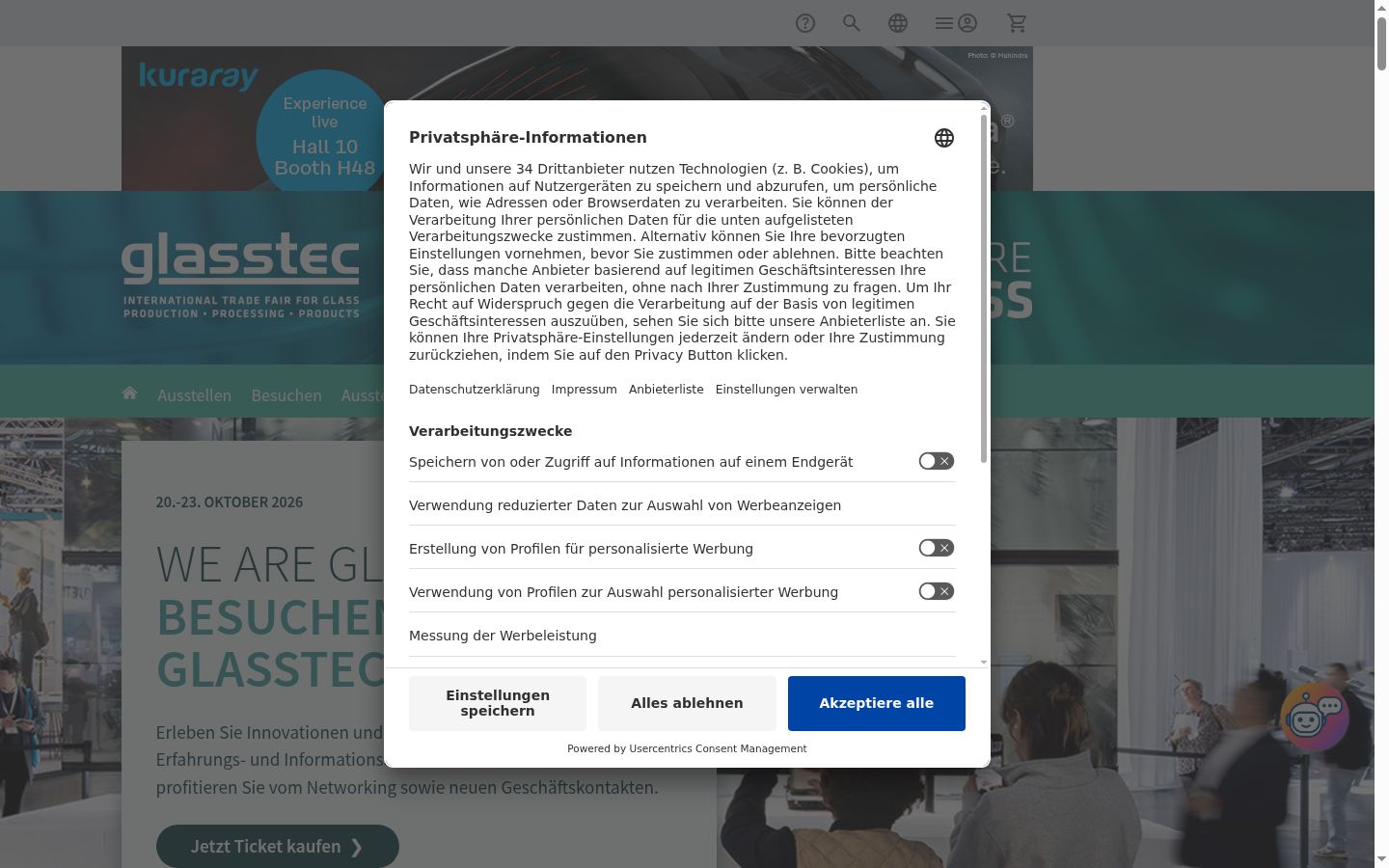 Ekraanipilt nõusolekubännerist, mida näidati enne mis tahes suhtlust
