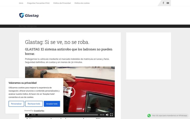 Screenshot of glastag.com