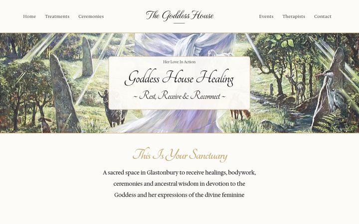 Screenshot of glastonburygoddesshouse.co.uk