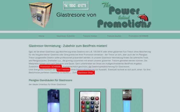 Screenshot of glastresor-vermietung.de