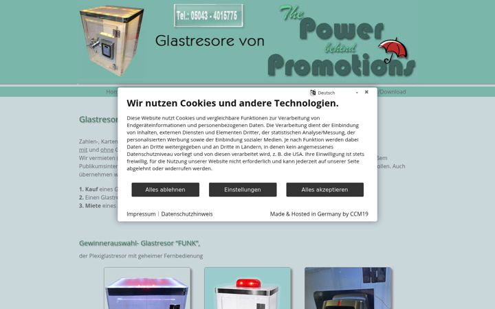 Screenshot of glastresor.org
