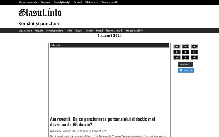 Screenshot of glasul.info