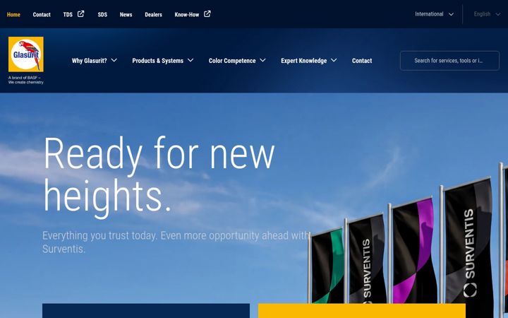Screenshot of glasurit.com