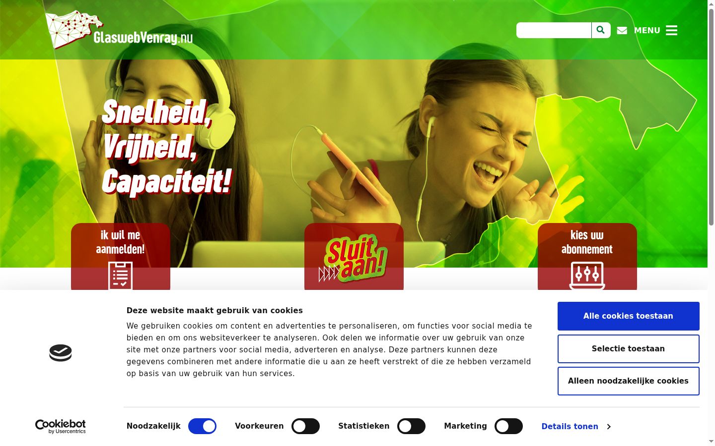 Screenshot del banner di consenso mostrato prima di qualsiasi interazione