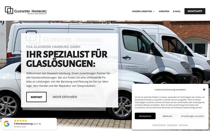 Screenshot of glaswerk-hamburg.de