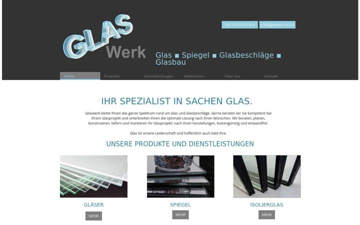 Screenshot of glaswerk-zh.ch