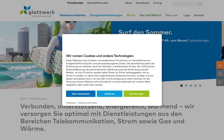 Snímek obrazovky glattwerk.ch