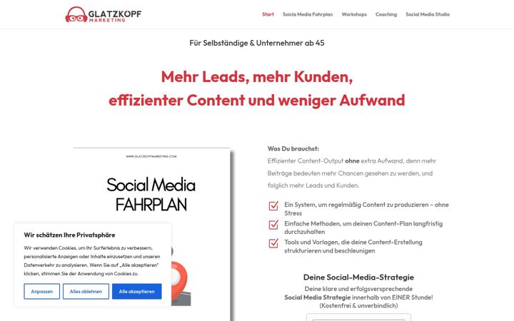 Screenshot of glatzkopfmarketing.com