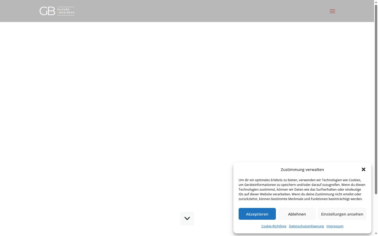 Screenshot des Einwilligungsbanners vor jeglicher Interaktion