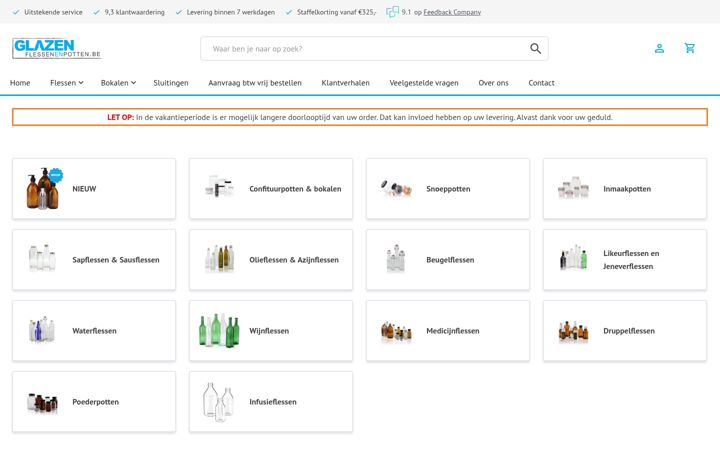 Screenshot of glazenflessenenpotten.be