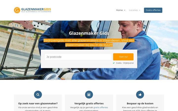 Screenshot of glazenmakergids.be