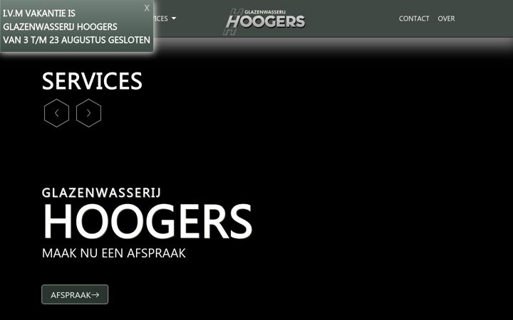Screenshot of glazenwasserijhoogers.nl