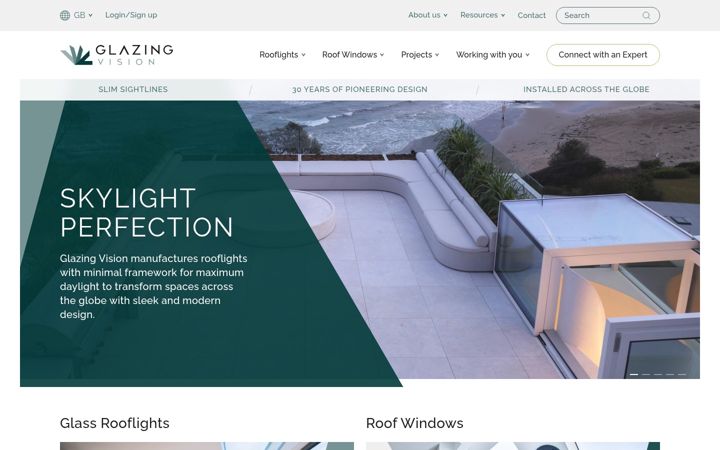 Screenshot of glazingvision.co.uk