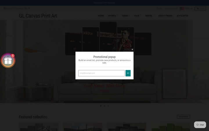 Screenshot von glcanvasprints.com