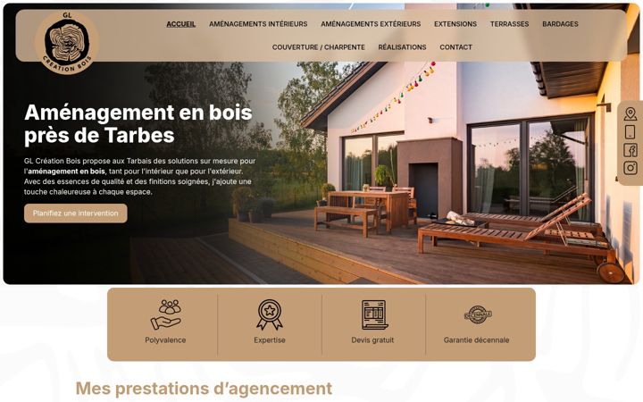 Screenshot of glcreationbois.fr