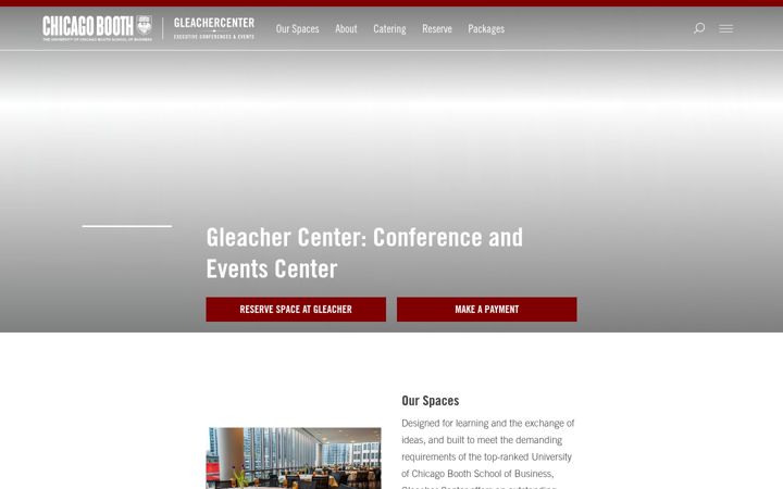 Screenshot of gleachercenter.com