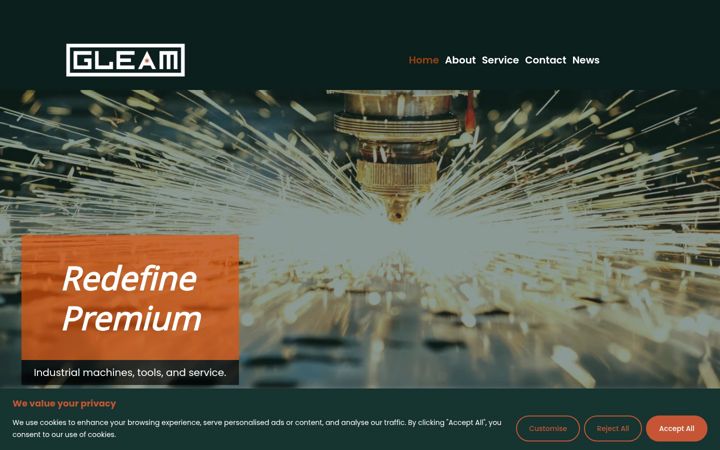 Screenshot of gleammachinery.com