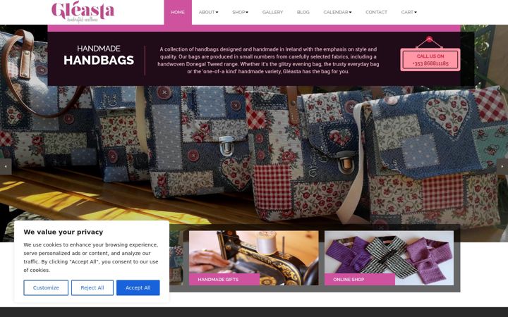 Screenshot of gleasta.ie