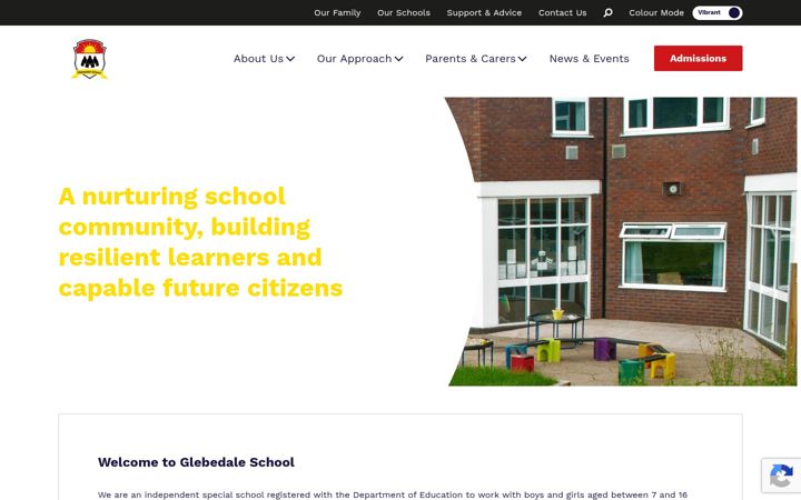 Screenshot of glebedaleschool.co.uk