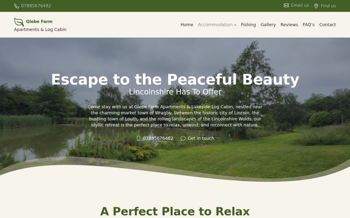 Screenshot of glebefarm-selfcatering.co.uk