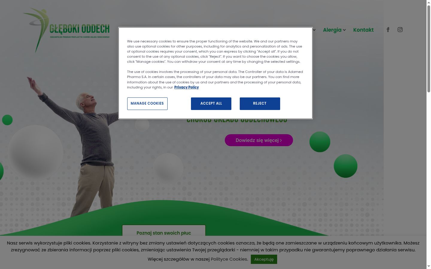 Screenshot des Einwilligungsbanners vor jeglicher Interaktion
