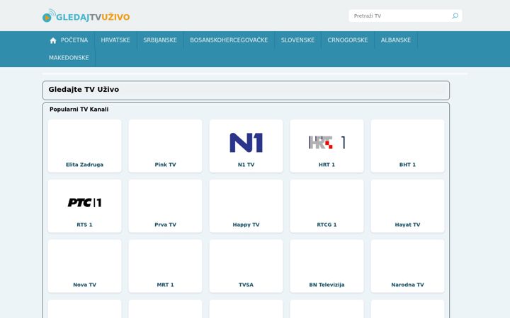 Screenshot of gledajtvuzivo.com