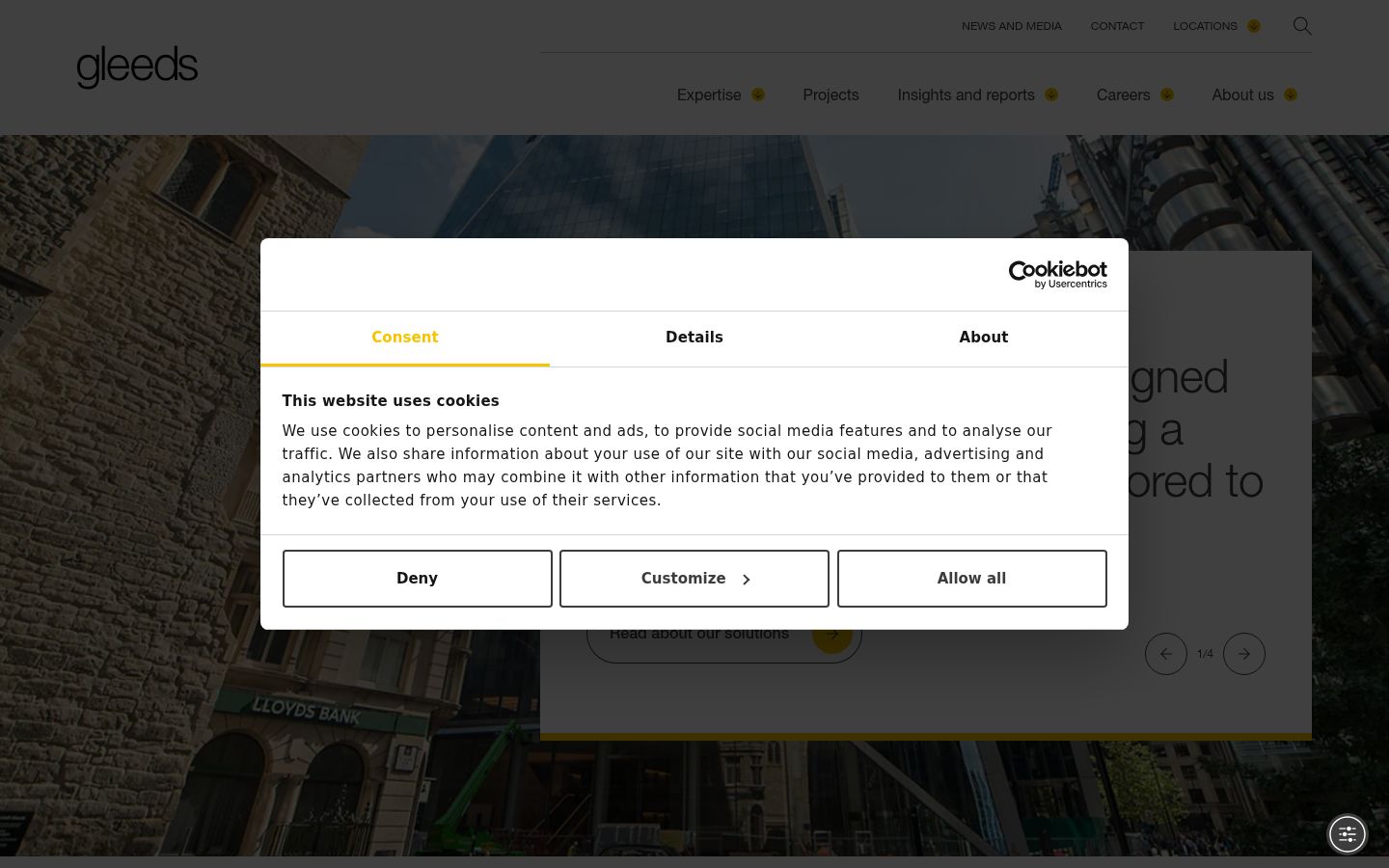Capture d'écran de la bannière de consentement affichée avant toute interaction