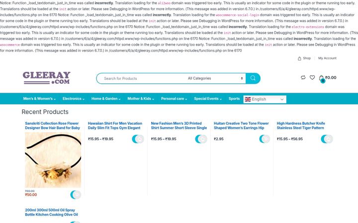 Screenshot of gleeray.com