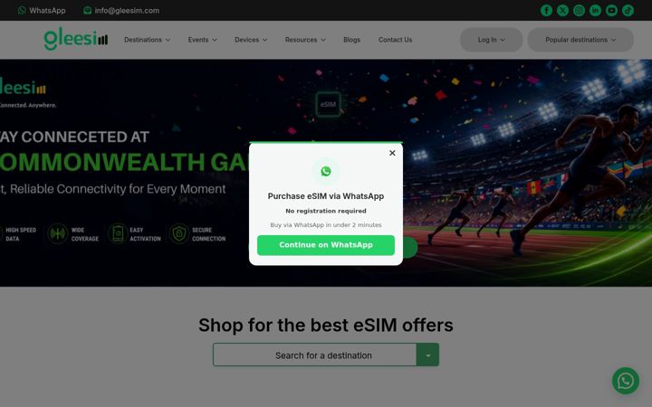 Screenshot of gleesim.com