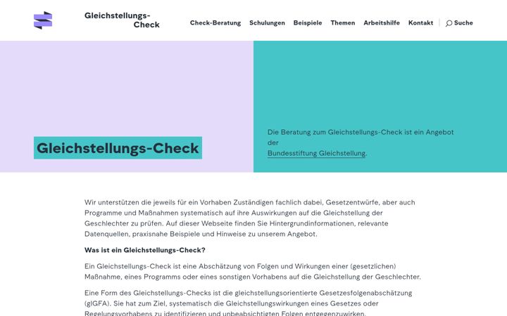 Screenshot of gleichstellungs-check.de