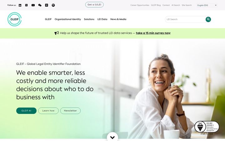 Screenshot of gleif.org