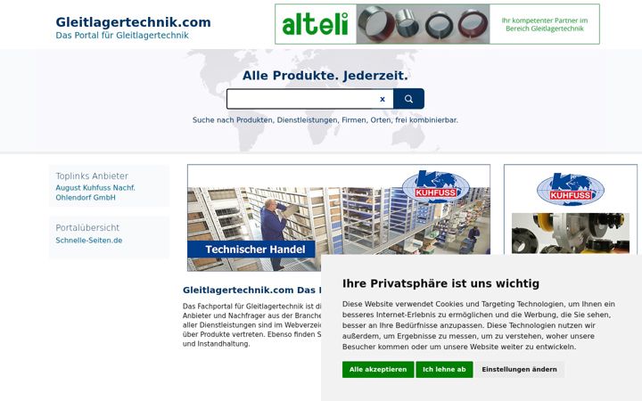 Screenshot of gleitlagertechnik.com