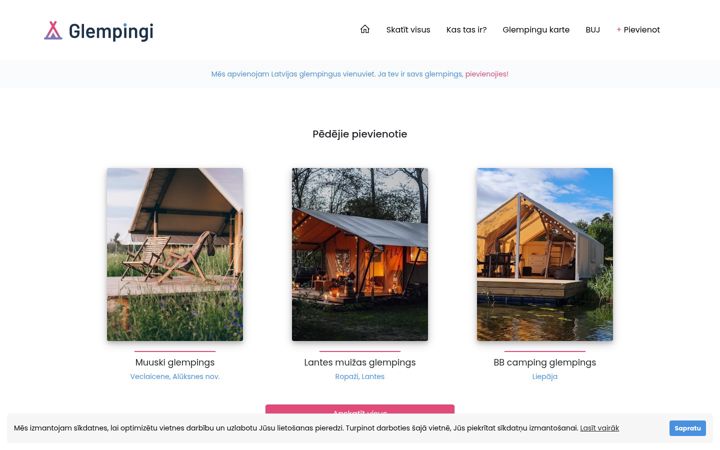 Screenshot of glempingi.lv