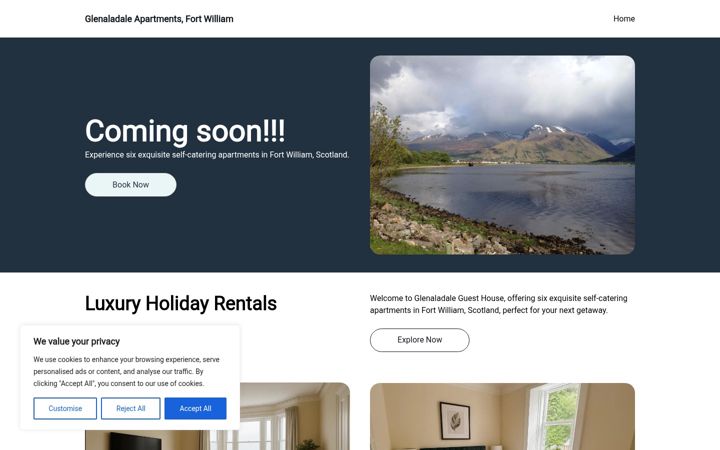 Screenshot of glenaladale-house.co.uk