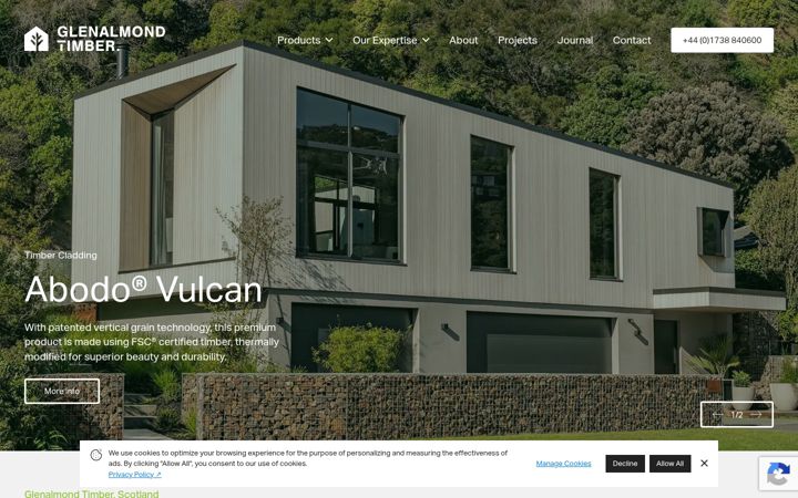 Screenshot of glenalmondtimber.com