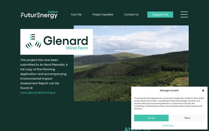 Screenshot of glenardwindfarm.ie