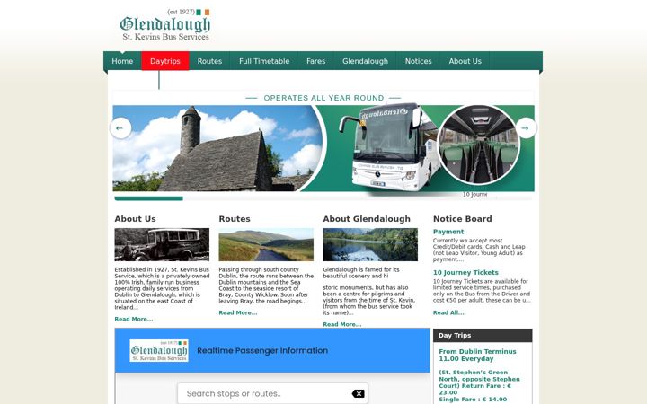 Screenshot of glendaloughbus.com