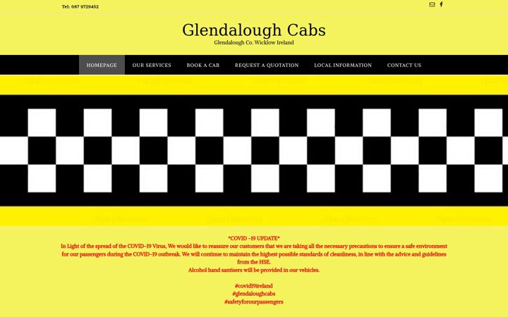 Screenshot of glendaloughcabs.ie